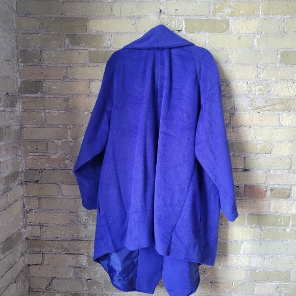 Vintage Jessica London Cobalt Blue  Asymmetrical Coat Jacket Size 24 - Picture 7 of 10